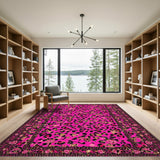 Pink Leopard Rose Area Rug