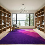 Plush Purple Gradient Shag Area Rug