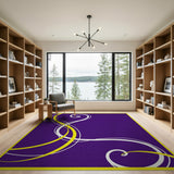 Purple Swirl Abstract Purple Area Rug