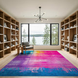 Vibrant Brushstroke Multi-Color Abstract Area Rug