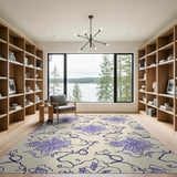 Purple Floral Vine Area Rug
