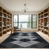 Black White Geometric Diamond No. 2 Area Rug