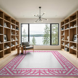Pink Heritage Tribal Border Area Rug