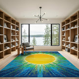Radiant Sunburst Multi-Color Area Rug