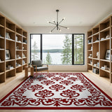 Ornate Red Persian Motif Area Rug