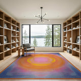 Vibrant Concentric Circles Multi-Color Area Rug