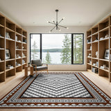 Grey Zigzag Heritage Tribal Area Rug