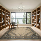 Intricate Beige Persian Border Area Rug