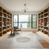 Beige and Neutral Modern Geometric Abstract Area Rug