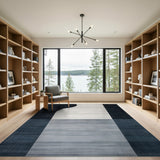 Modern Curved Abstract Black White Area Rug