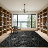 Ornate Grey Star Filigree Area Rug