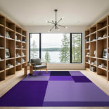 Purple Geometric Block Area Rug