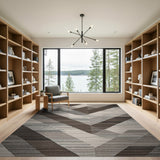 Geometric Modern Modern Geometric Grey Triangle Area Rug