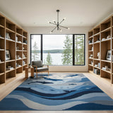 Whimsical Whales and Moon Ocean Area Rug
