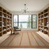 Tan Grid Woven Area Rug