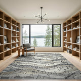 Black White Musical Notes Swirl Area Rug