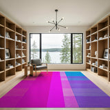Vibrant Multi-Color Grid Geometric Area Rug