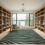 Wavy Zebra Stripe Area Rug Black Beige
