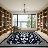 Navy Blue Persian Mandala Area Rug