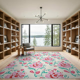 Pink Floral Vintage No. 3 Area Rug