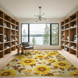Floral Vintage Vintage Sunflower Floral Area Rug