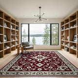Burgundy Floral Persian Area Rug
