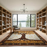 Traditional Persian Golden Tree of Life Persian Area Rug