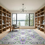 Purple Floral Vintage Purple Area Rug