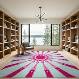 Pink Starburst Mandala Area Rug