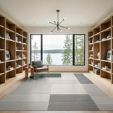 Green and Grey Geometric Modern Area Rug