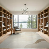 Abstract Neutral Wave Area Rug