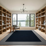 Sleek Black Geometric Area Rug
