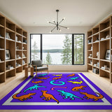 Vibrant Cartoon Dinosaur Kids Area Rug