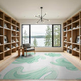 Mint Teal Wave Abstract Area Rug