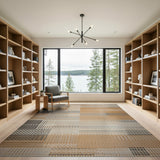 Textured Geometric Tan Beige Area Rug