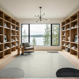Black White Circle Abstract Area Rug