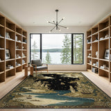 ODIKA Vintage Nautical Celestial Washable Rug - Low Pile Non-Slip Fantasy Area Rug