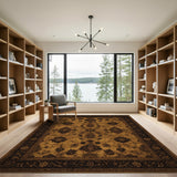 Brown and Tan Brown Tan Persian Floral Area Rug