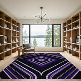 Purple Neon Diamond Geometric Area Rug
