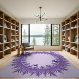 Purple Butterfly Leaf Wreath Area Rug