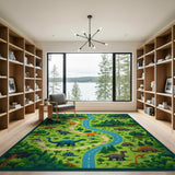 Dinosaur Forest Adventure Kids Rug