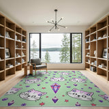 Cute Cartoon Cats Gems Area Rug