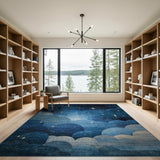 Dreamy Starry Night Clouds Area Rug
