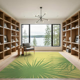 Coastal Palm Frond Yellow Area Rug