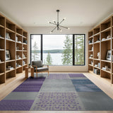 Purple Geometric Woven Area Rug