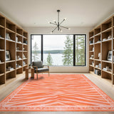 Orange Tiger Stripe Tribal Area Rug