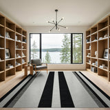 Geometric Modern Black and White Modern Black White Vertical Striped Area Rug