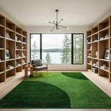 Geometric Modern Vibrant Green Overlapping Circles Area Rug