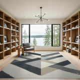 Modern Geometric Zigzag Grey Area Rug