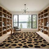 Leopard Print Distressed Vintage Area Rug